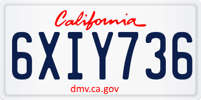 CA license plate 6XIY736