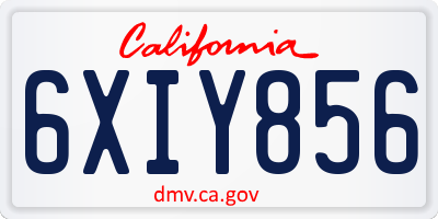 CA license plate 6XIY856