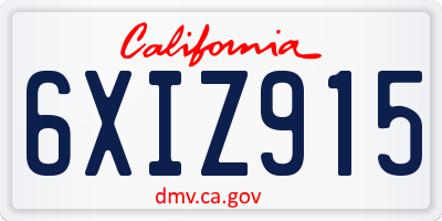 CA license plate 6XIZ915