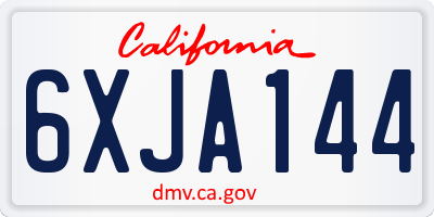 CA license plate 6XJA144