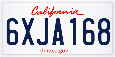 CA license plate 6XJA168