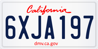 CA license plate 6XJA197