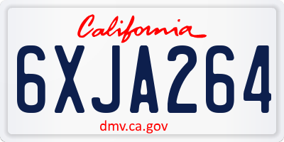 CA license plate 6XJA264