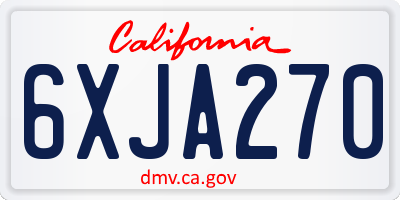CA license plate 6XJA270