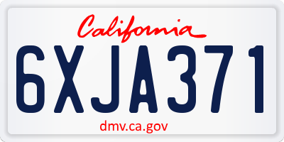 CA license plate 6XJA371