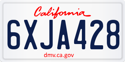 CA license plate 6XJA428