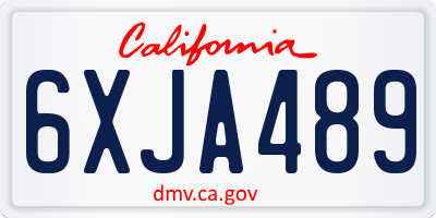 CA license plate 6XJA489