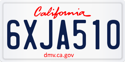 CA license plate 6XJA510
