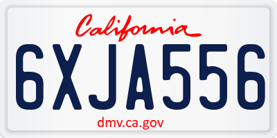 CA license plate 6XJA556