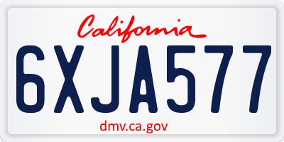 CA license plate 6XJA577