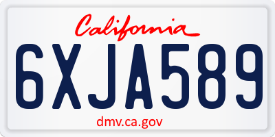 CA license plate 6XJA589