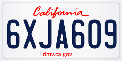 CA license plate 6XJA609