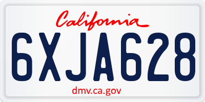 CA license plate 6XJA628
