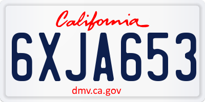 CA license plate 6XJA653