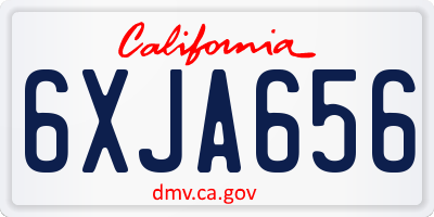 CA license plate 6XJA656
