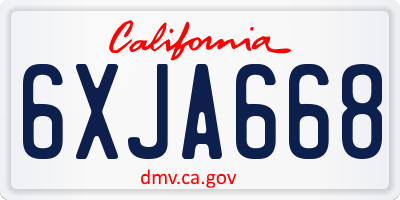 CA license plate 6XJA668