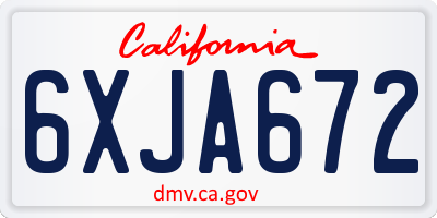 CA license plate 6XJA672