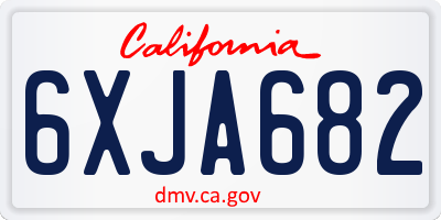 CA license plate 6XJA682