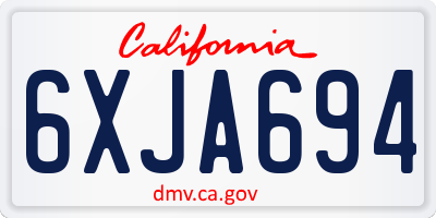 CA license plate 6XJA694