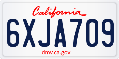 CA license plate 6XJA709