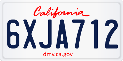 CA license plate 6XJA712