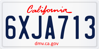 CA license plate 6XJA713