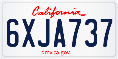 CA license plate 6XJA737