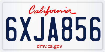 CA license plate 6XJA856
