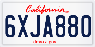 CA license plate 6XJA880