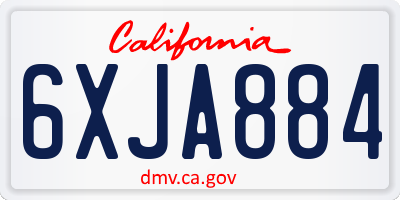 CA license plate 6XJA884