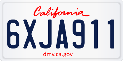 CA license plate 6XJA911