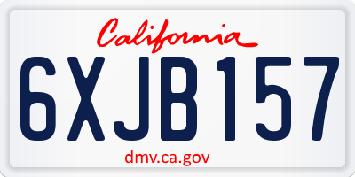 CA license plate 6XJB157