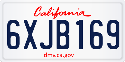 CA license plate 6XJB169