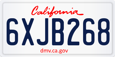 CA license plate 6XJB268