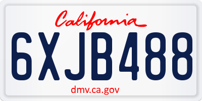 CA license plate 6XJB488