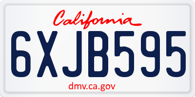 CA license plate 6XJB595