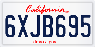 CA license plate 6XJB695