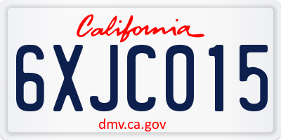 CA license plate 6XJC015