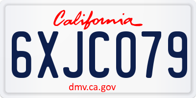 CA license plate 6XJC079