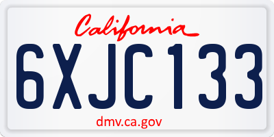 CA license plate 6XJC133