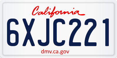 CA license plate 6XJC221