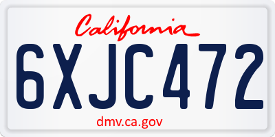 CA license plate 6XJC472