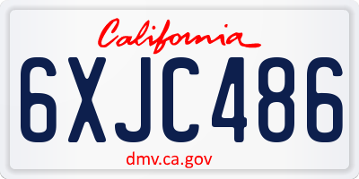 CA license plate 6XJC486