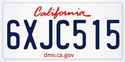 CA license plate 6XJC515