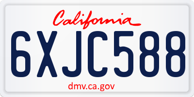 CA license plate 6XJC588