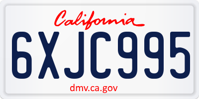 CA license plate 6XJC995