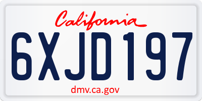 CA license plate 6XJD197