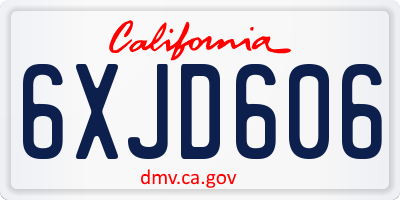 CA license plate 6XJD606