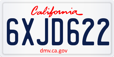 CA license plate 6XJD622