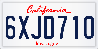 CA license plate 6XJD710